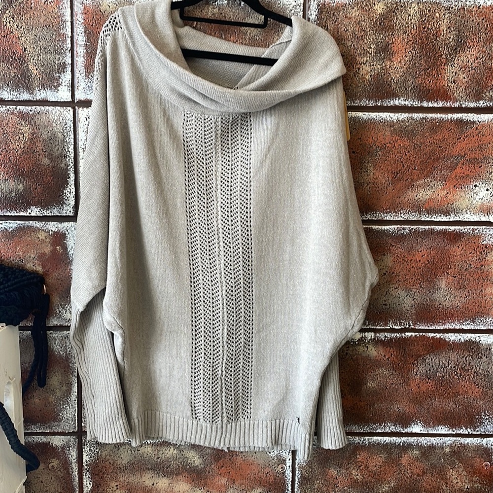 Nomads Hempwear/ NWT greige crochet hemp long sleeve